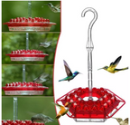 Ant proof hummingbird feeder outdoor hanging with 30 ports and built-in ant moat, 12 oz