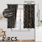 2 Pack Blackout Curtains Gold Foil Marble Grommet Top for Bedroom Living Room