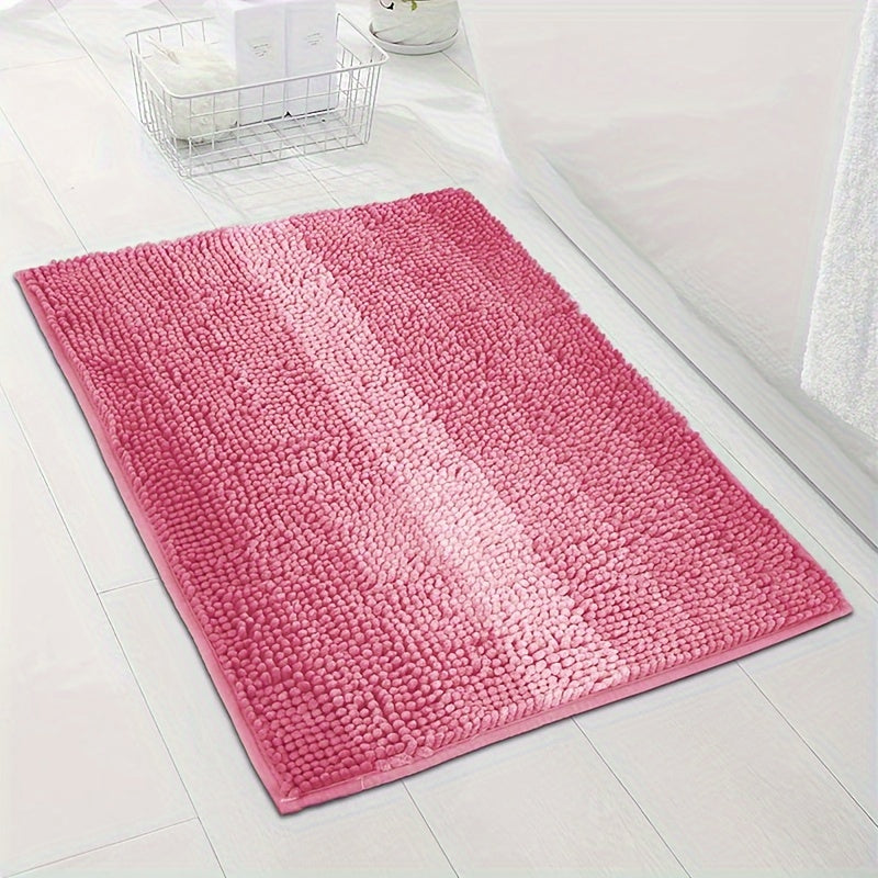 Chenille bath mat non-slip quick-dry for bathroom and entrance