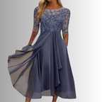 Women lace dress in multiple colors flattering cut stretch fabric