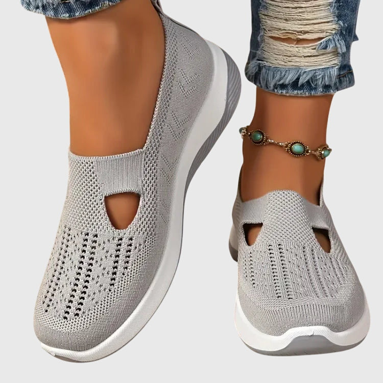 Women orthopedic walking shoes with arch support and non-slip rubber sole