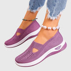 Women orthopedic walking shoes with arch support and non-slip rubber sole