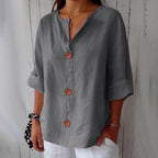 Women linen blouse relaxed fit lightweight spring summer top