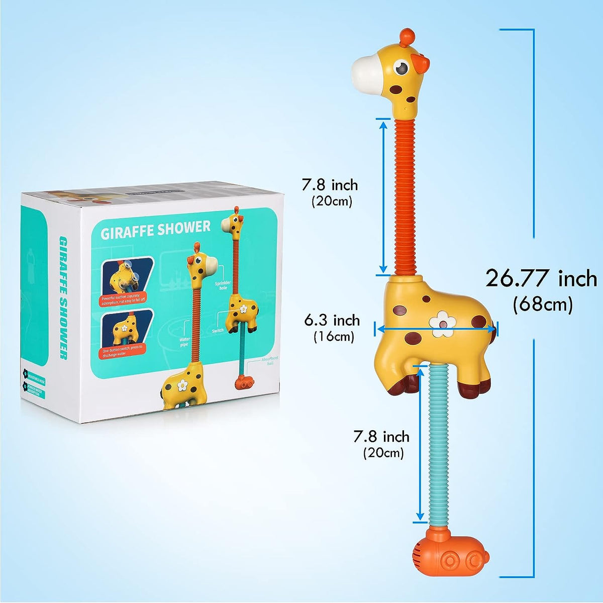 Bath toy giraffe interactive water sprinkler for babies and toddlers