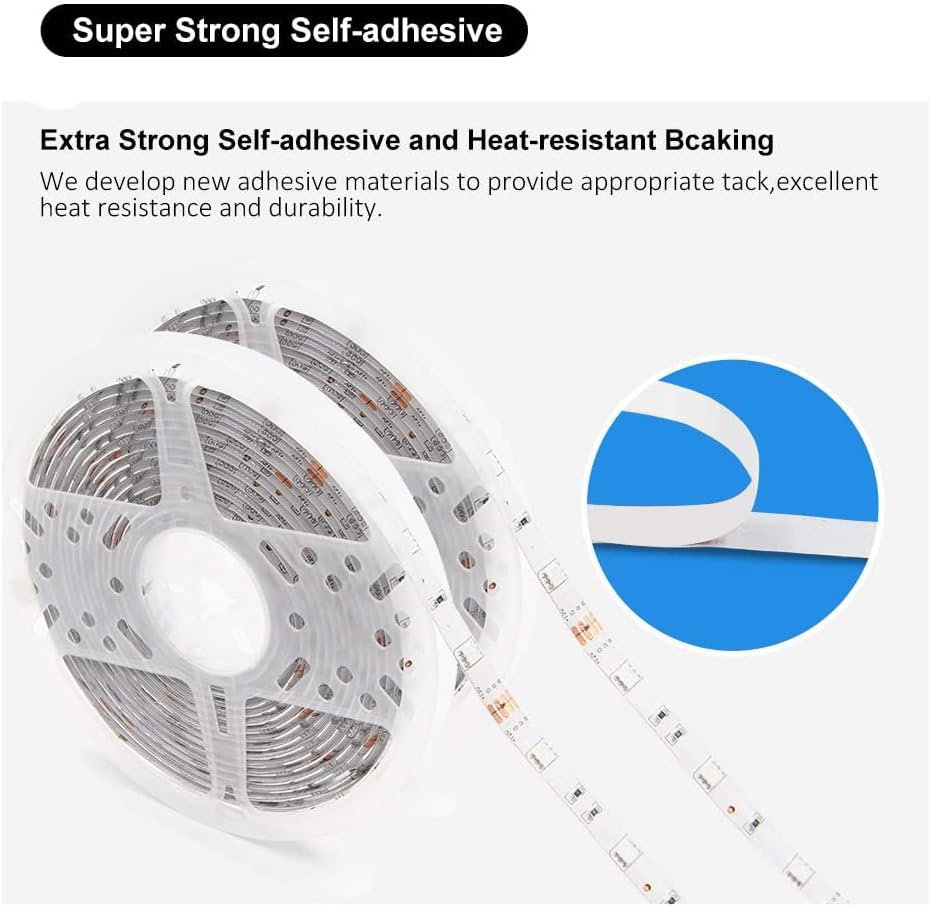LED strip lights 32ft RGB color changing with 44-key IR remote, 300 LEDs indoor