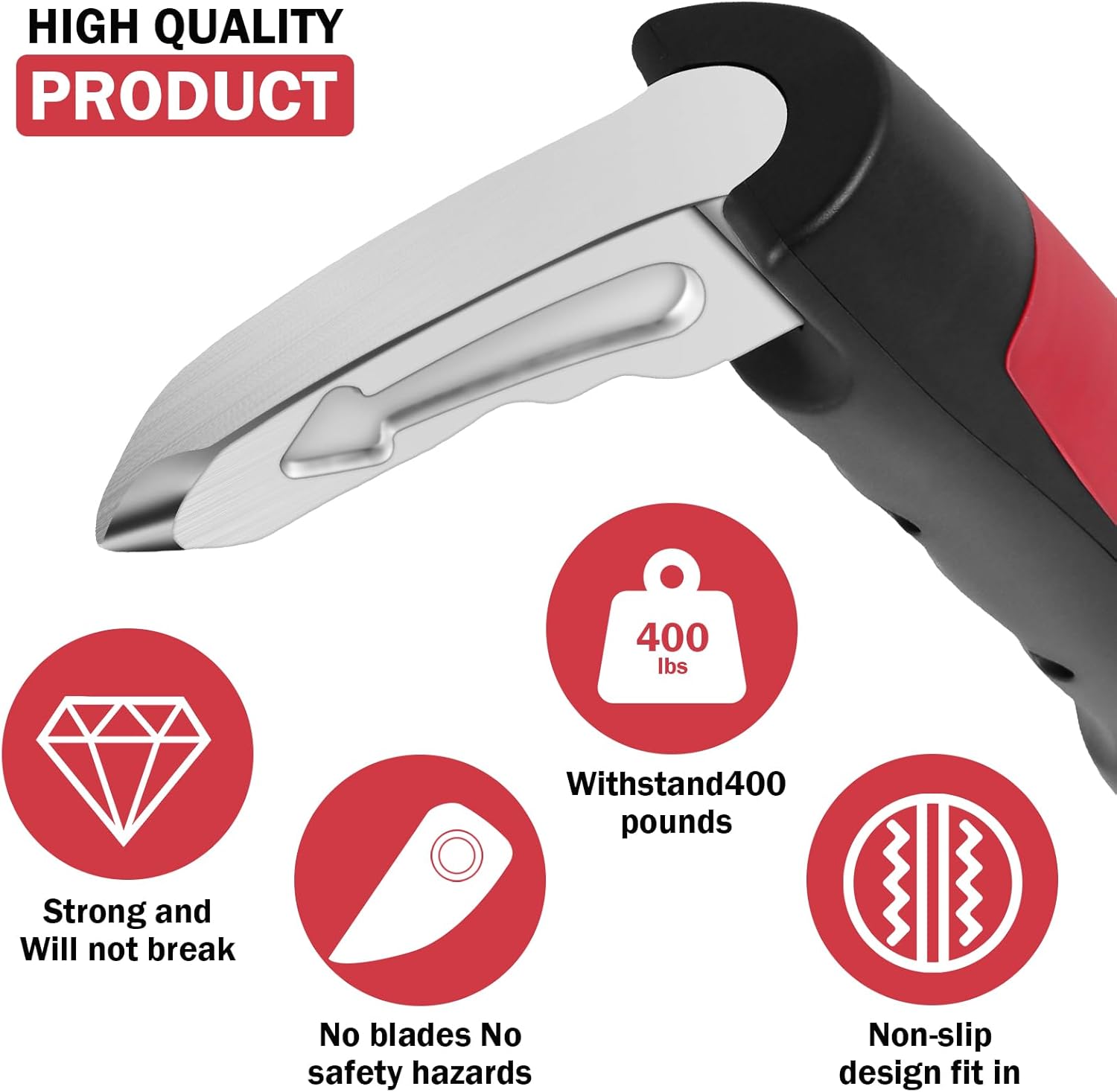 Car assist handle 2-pack with seatbelt cutter and window breaker, 181kg support