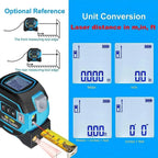 3-in-1 laser tape measure 60M range with digital display and cross laser