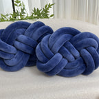 Plush button ball cushions set of 2, decorative knot design for sofa and bed