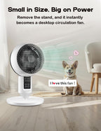 White pedestal fan with 3D oscillation and adjustable height, ultra-quiet 26 dB operation