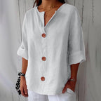 Women linen blouse relaxed fit lightweight spring summer top