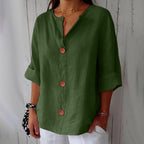 Women linen blouse relaxed fit lightweight spring summer top