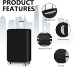 3-piece black stretchable luggage cover set, anti-tear and dustproof, sizes S M L