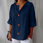 Women linen blouse relaxed fit lightweight spring summer top