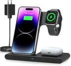 3-in-1 wireless charger stand for iPhone Apple Watch and AirPods fast 18W charging