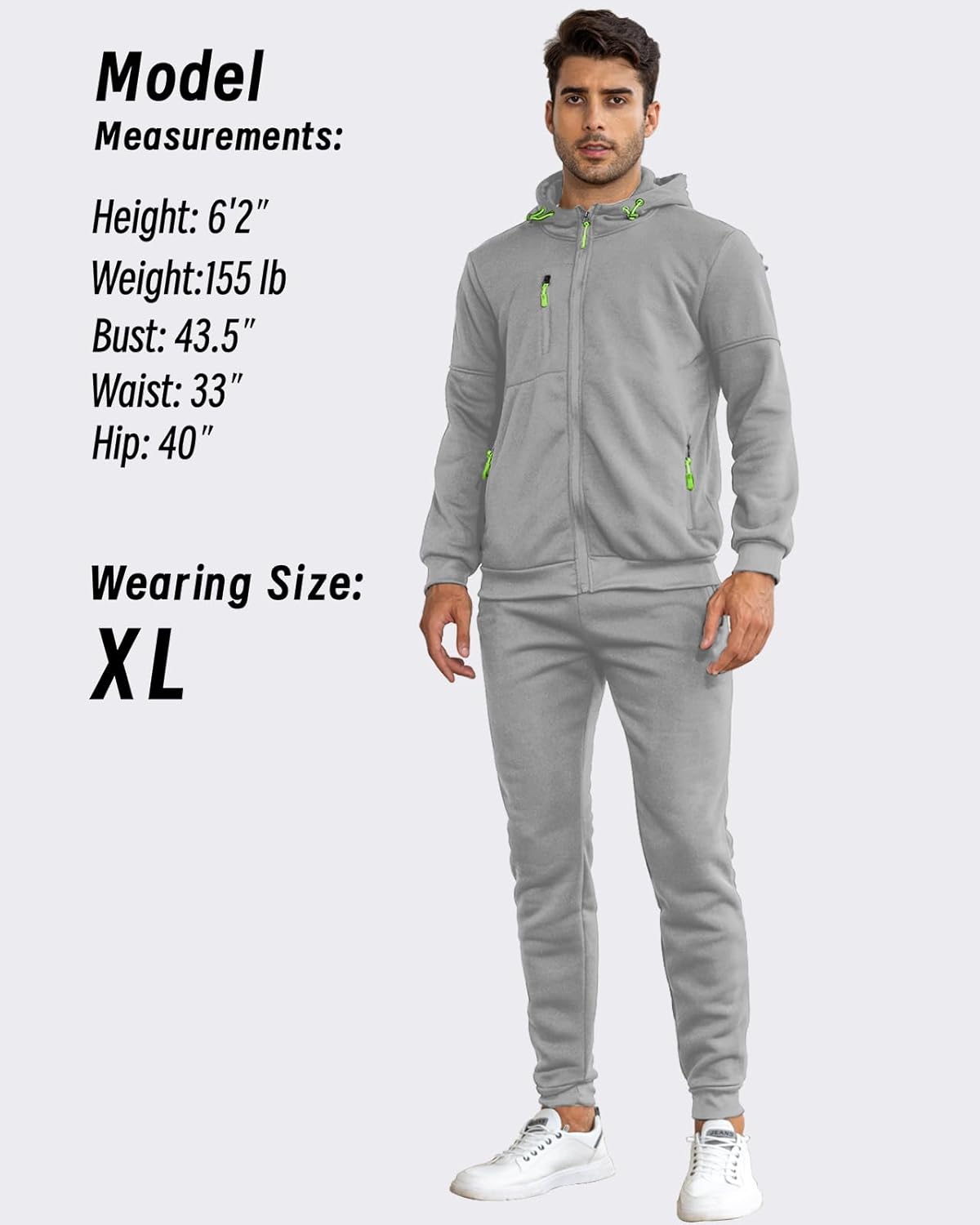 Men's tracksuit set slim fit, lightweight breathable pullover and trousers, casual sporty