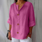 Women linen blouse relaxed fit lightweight spring summer top
