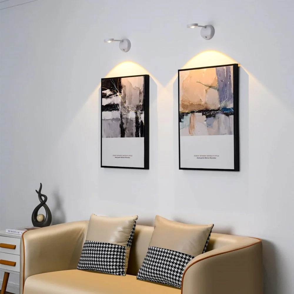 Motion sensor LED spotlight wireless dimmable 360 degree rotation USB-C rechargeable