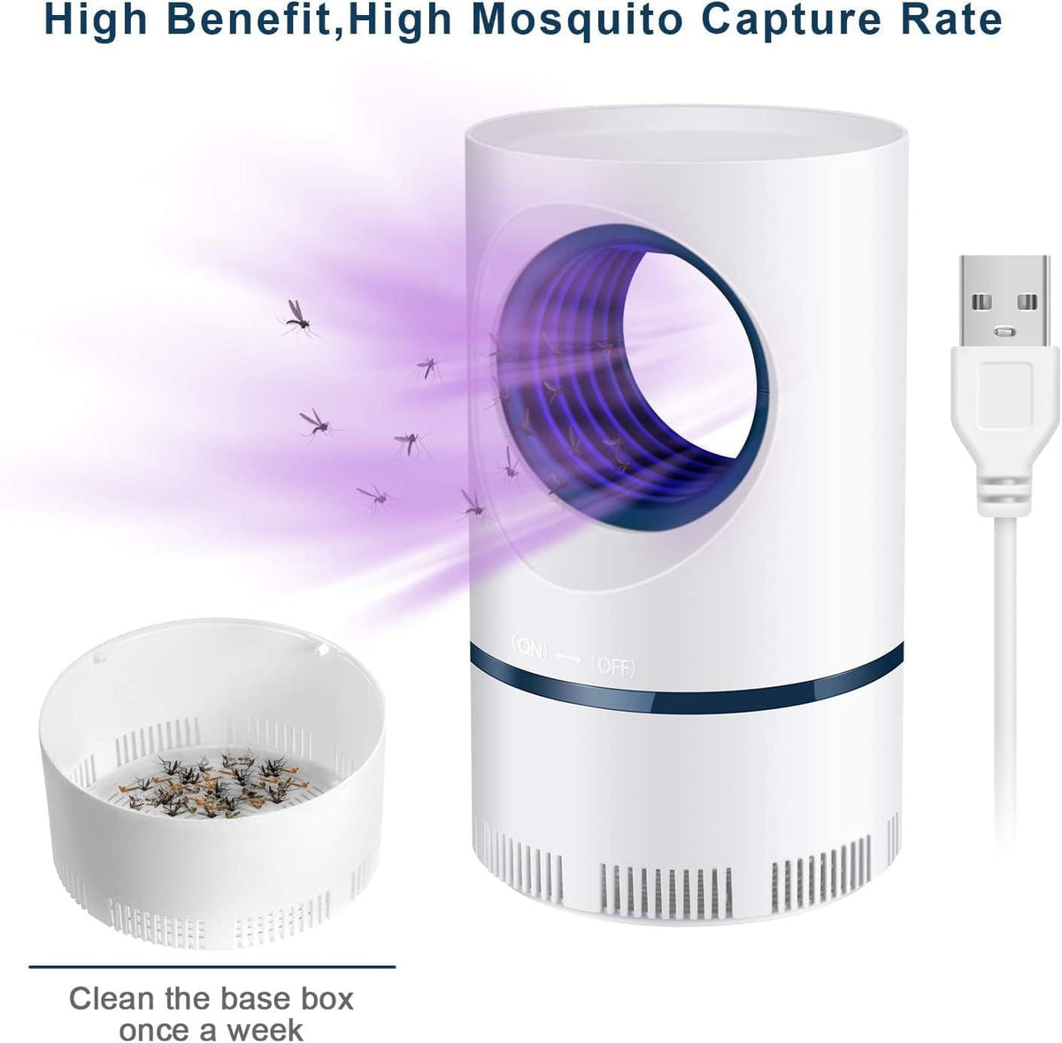 UV mosquito trap 365nm LED indoor outdoor silent fly catcher suction fan