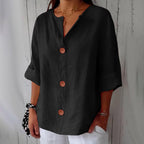 Women linen blouse relaxed fit lightweight spring summer top