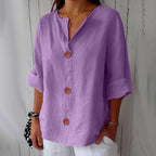 Women linen blouse relaxed fit lightweight spring summer top