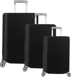 3-piece black stretchable luggage cover set, anti-tear and dustproof, sizes S M L