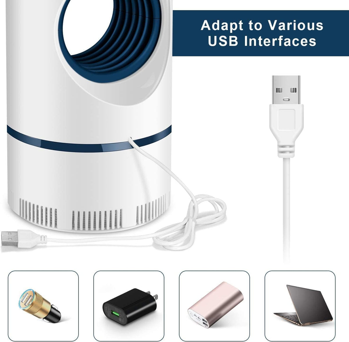 UV mosquito trap 365nm LED indoor outdoor silent fly catcher suction fan