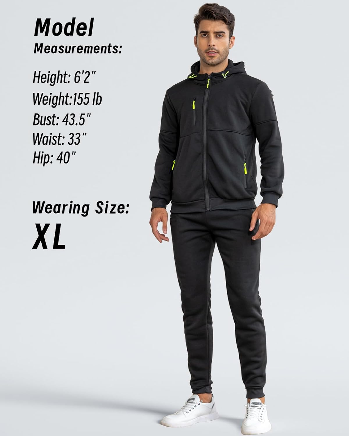 Men's tracksuit set slim fit, lightweight breathable pullover and trousers, casual sporty