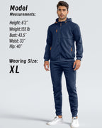 Men's tracksuit set slim fit, lightweight breathable pullover and trousers, casual sporty