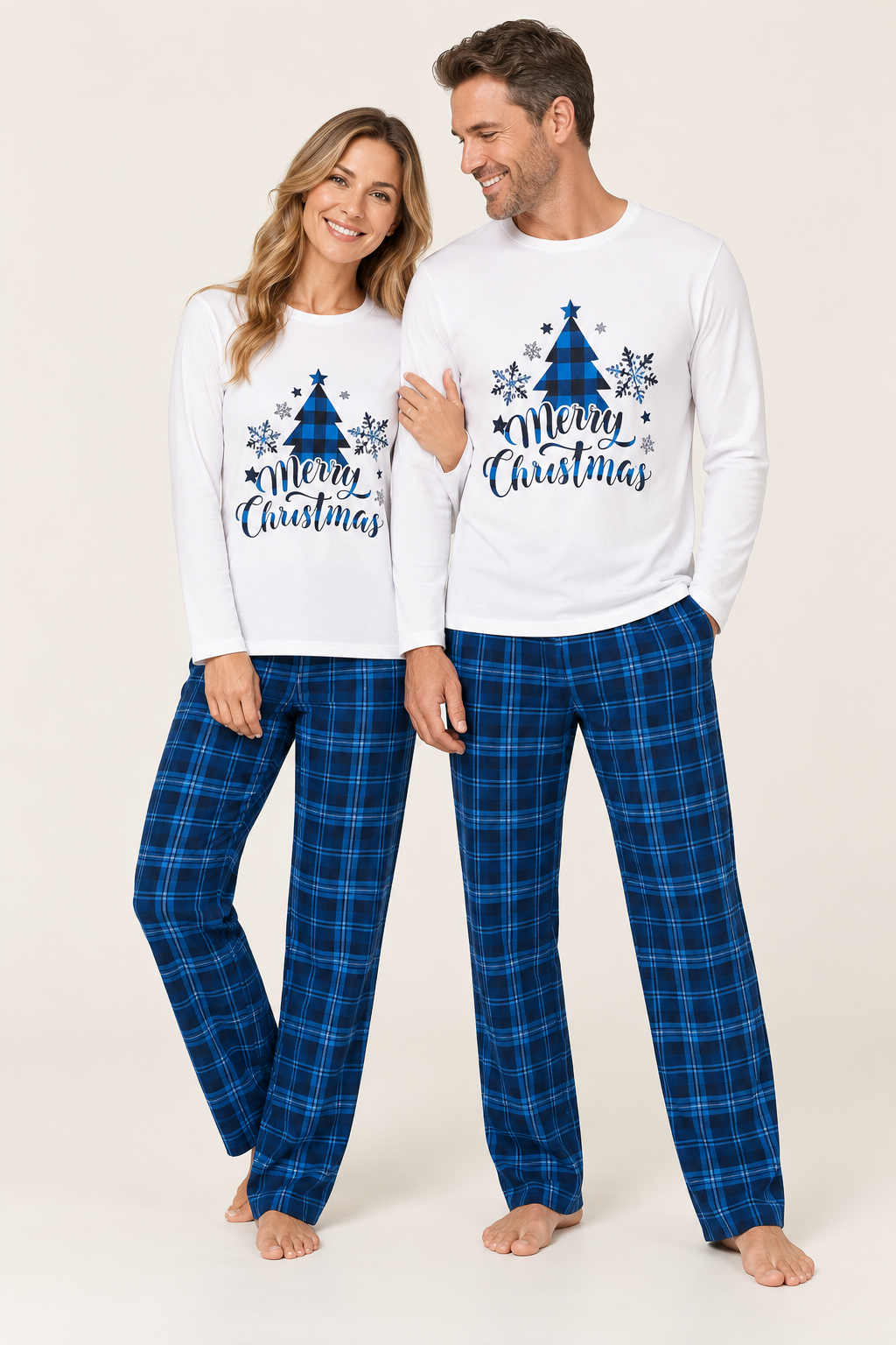 Christmas Pajamas Plaid Family Matching Sets Women Men Kids Dogs