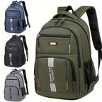 Men full grain leather backpack with buckle closure and adjustable straps