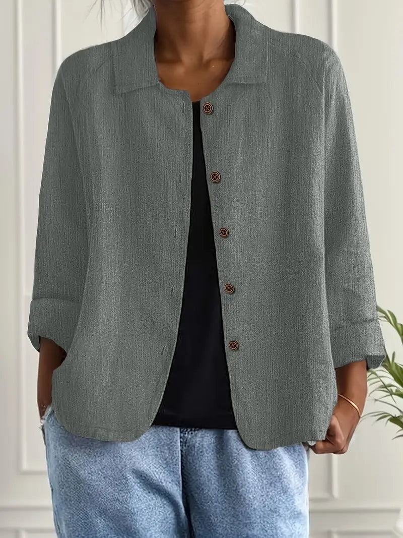 Women's light blouse loose fit, transitional weather layering top