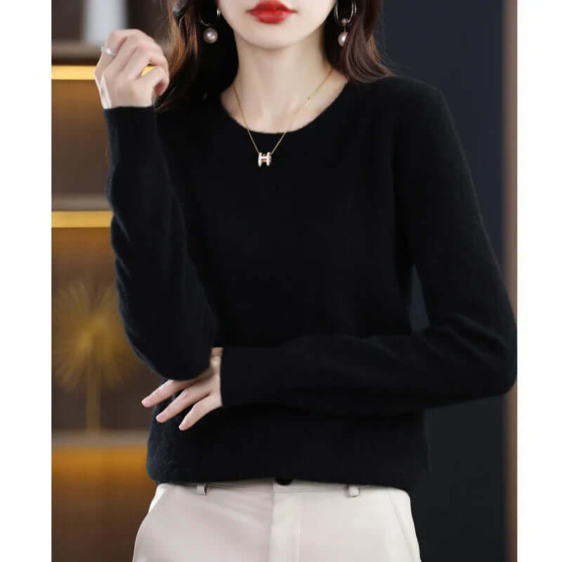 Women knit sweater pullover long sleeve in multiple colours
