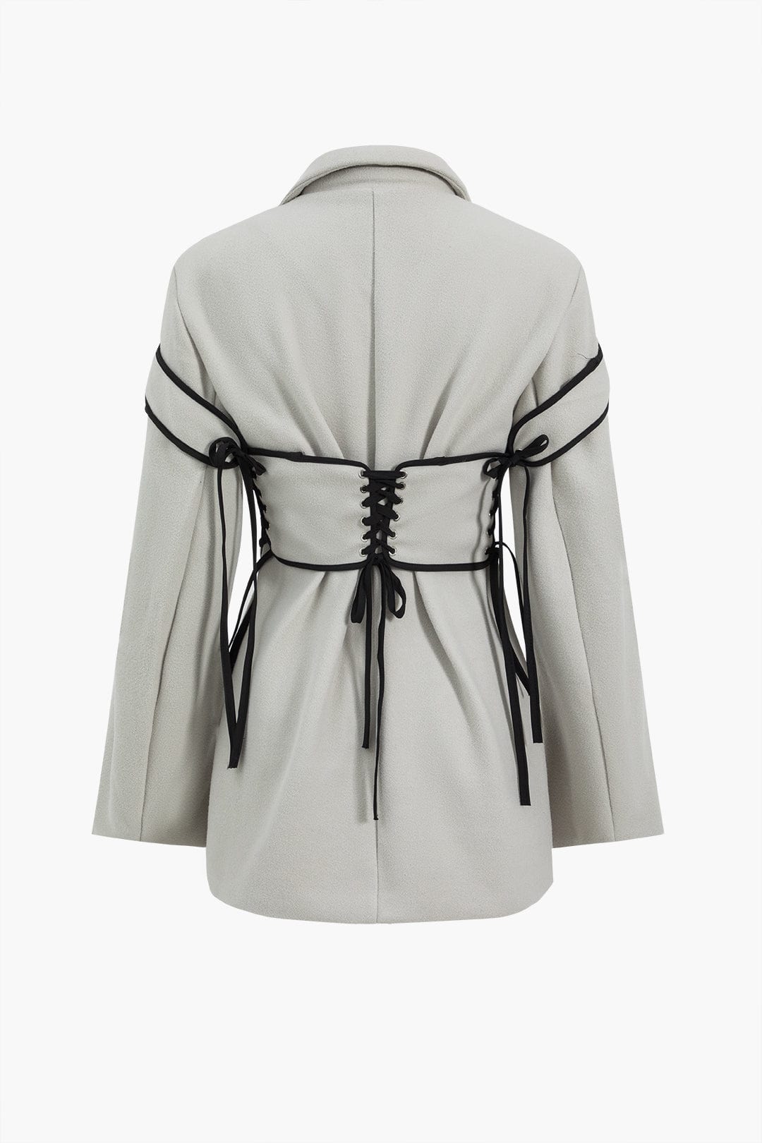 Women's blazer and corset two-piece set with lace-up detail, tailored silhouette