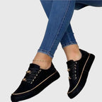 Women's velvet lace-up sneakers flat casual spring shoes