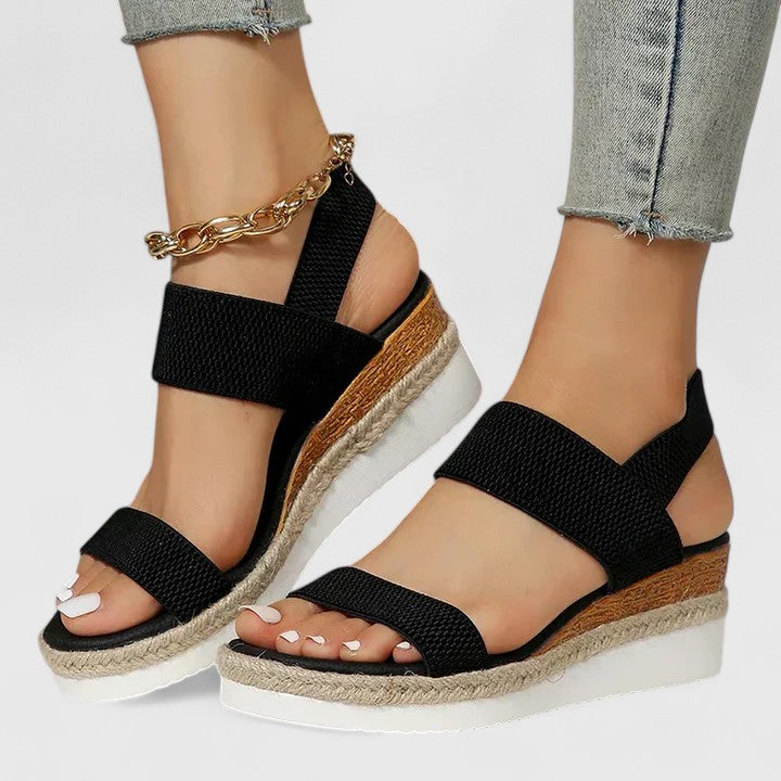 Women's orthopedic sandals with arch support and cushioned footbed for plantar fasciitis relief