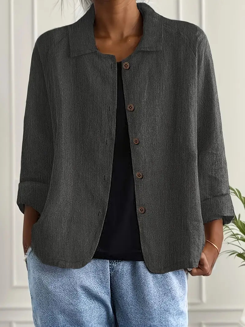 Women's light blouse loose fit, transitional weather layering top