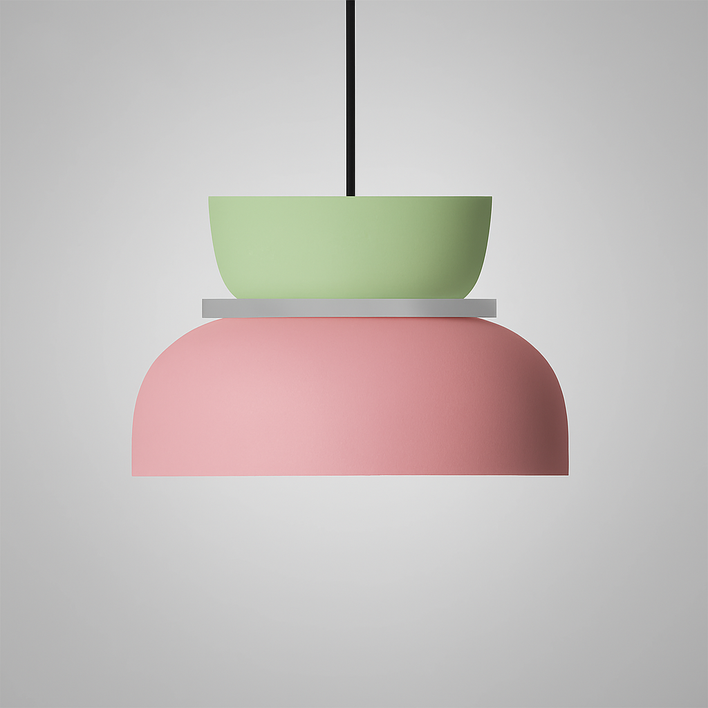 Nordic dome pendant light dual-tone zinc alloy LED 1-light ceiling fixture