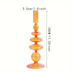 Glass candlestick set minimalist lacquered table decor for romantic dinner