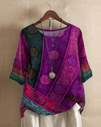 Women boho relaxed tunic blouse flowing silhouette casual style