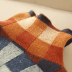 Women cashmere patchwork turtleneck sweater Mongolian virgin cashmere