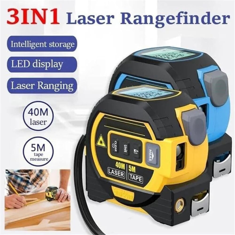 Laser tape measure 3-in-1 digital distance tool with infrared laser, 131FT to 197FT range