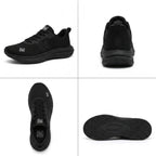 Men orthopedic sneakers wide toe box arch support breathable knit black