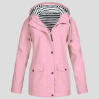 Women hooded water-resistant windproof jacket lightweight polyester