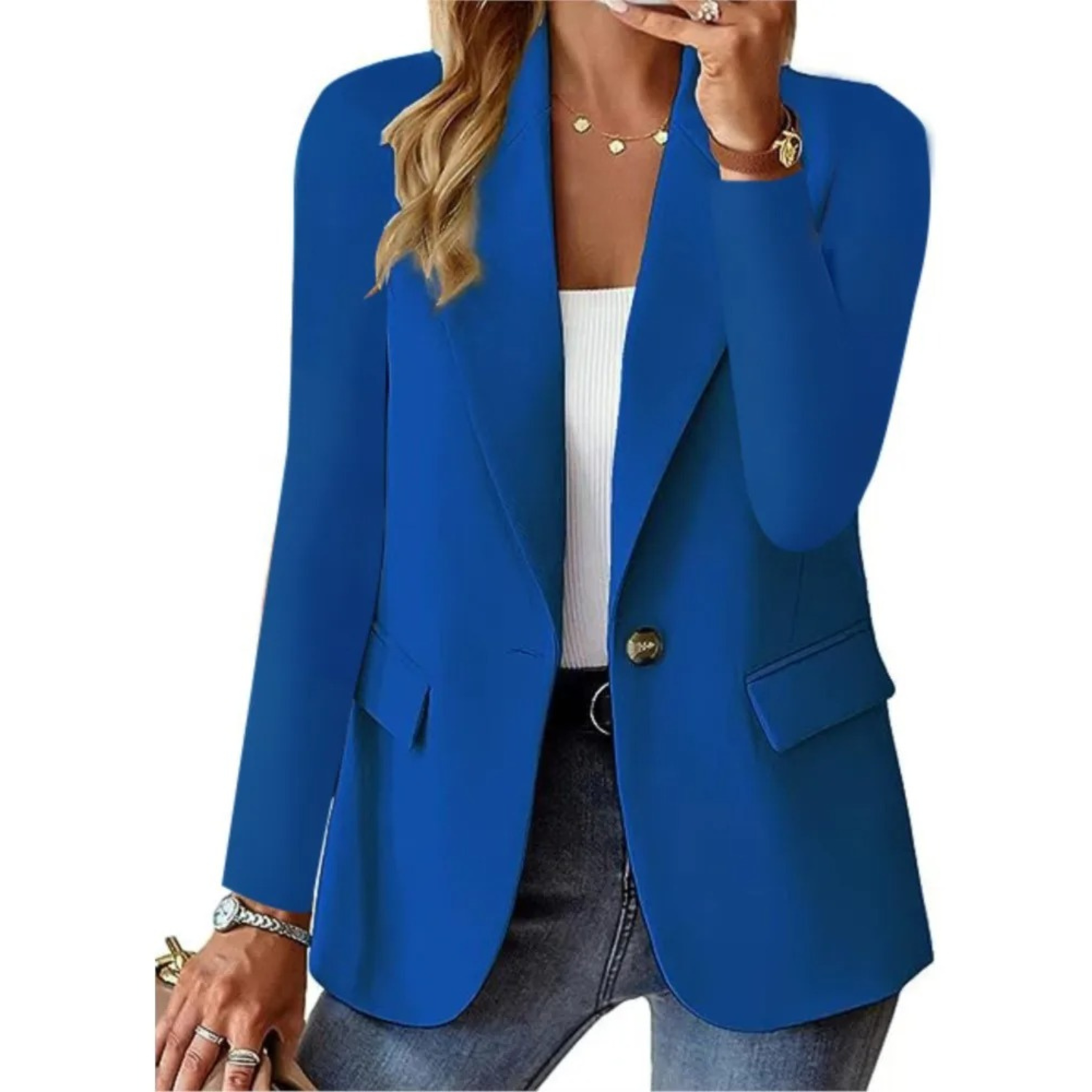 Women long sleeve casual blazer in multiple colours relaxed fit