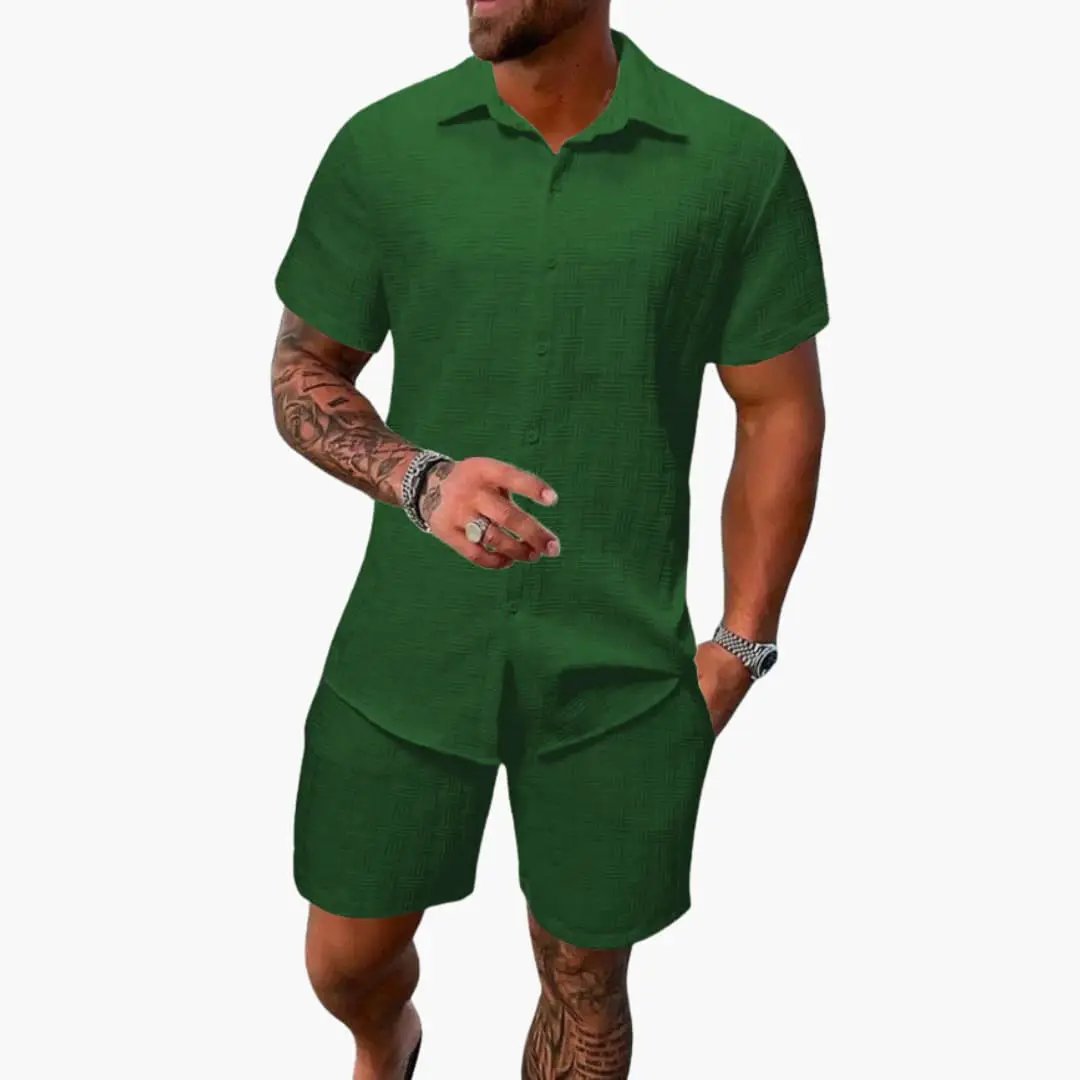 Men's polo shirt and shorts set casual matching co-ord summer outfit