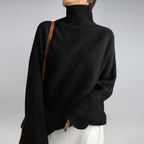 Women's cashmere turtleneck sweater, soft warm roll neck knit, elegant winter style