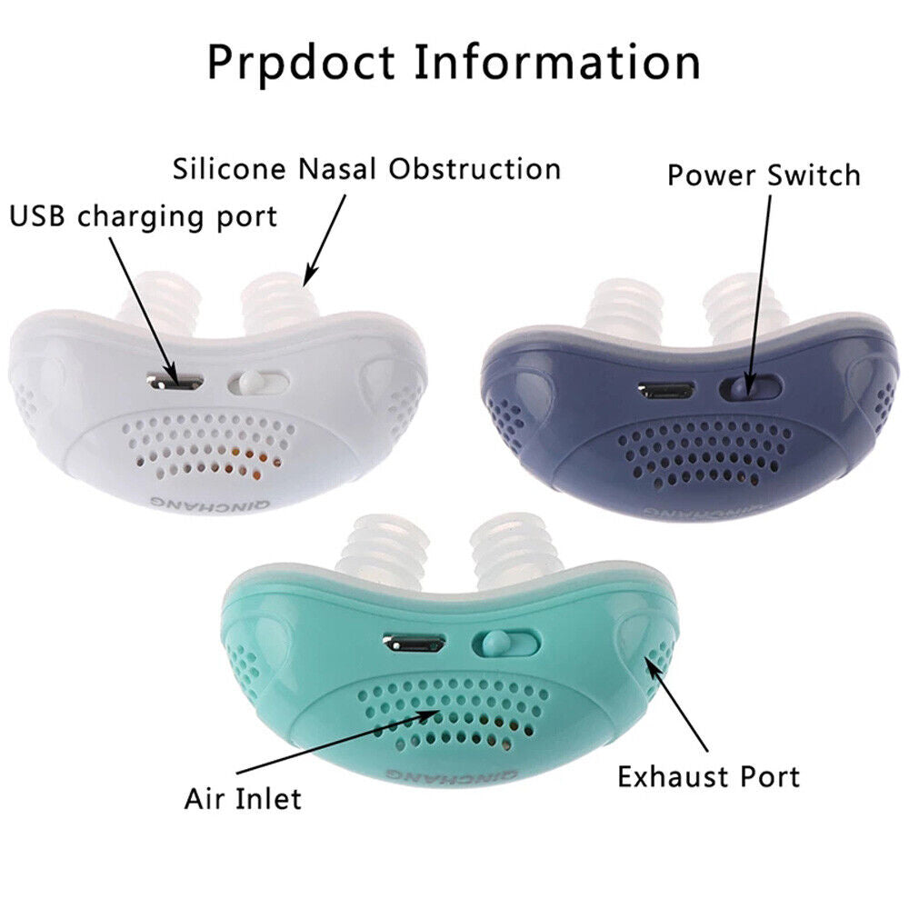 Portable sleep apnea device light green compact silent CPAP aid rechargeable