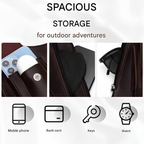 Men anti-theft crossbody shoulder bag with hidden zipper and magnetic closure