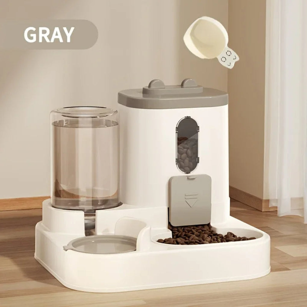 Gravity dog cat feeding station with water dispenser anti-tip BPA-free