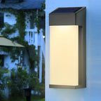 Solar wall lamp black IP44 waterproof warm white LED outdoor 2 pack